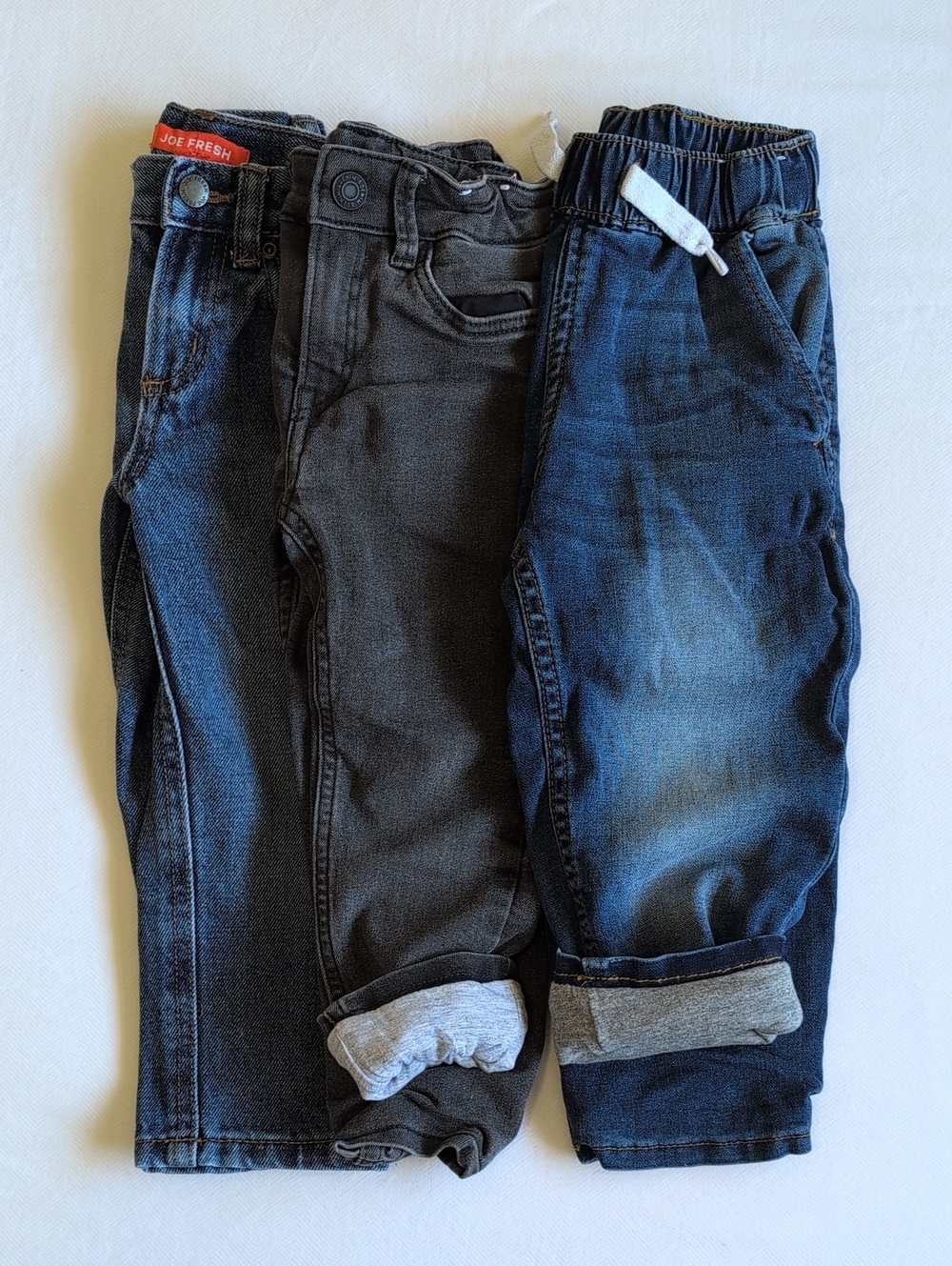 Boys Jeans Bundle 3-Pack Size 2T Lined H&M Joe Fresh Denim Lot
